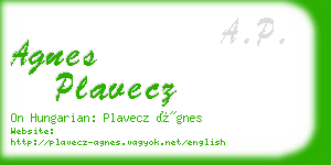 agnes plavecz business card